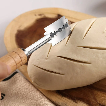 Breadanto™ Dough Scoring Lame – Rustproof Steel with Wood Handle